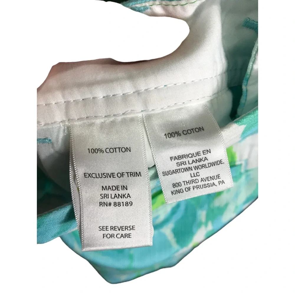 Lilly‎ Pulitzer Blue green white Patter Side slit Pockets